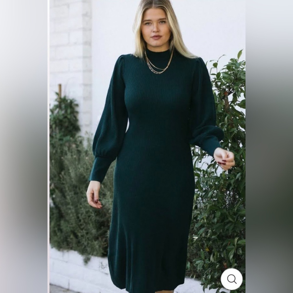 Piper Mock Neck Puff Sleeve Dress